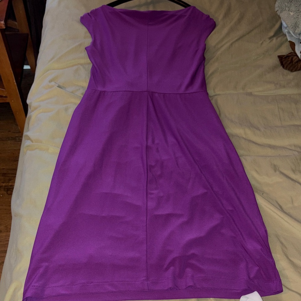 Purple Knot-Front Sheath Dress - Picture 4 of 6